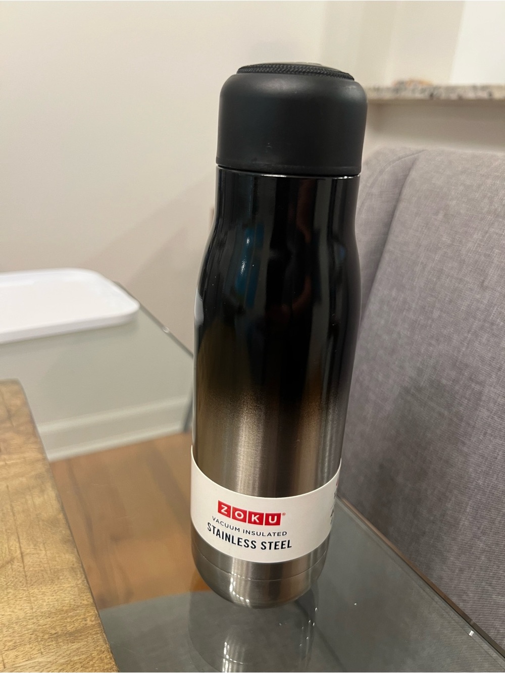 Zoku Black Gradient Stainless Steel Vacuum Bottle - Black